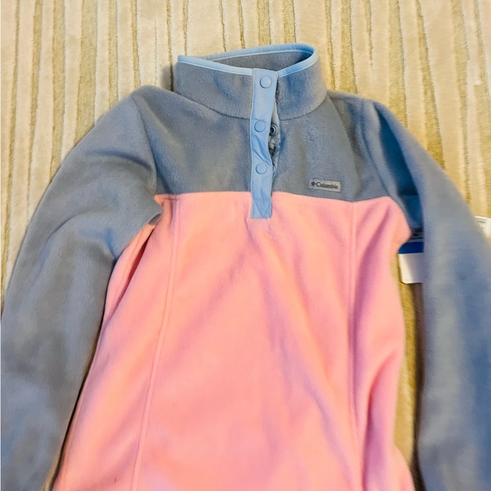 Nwt gorgeous Columbia fleece size youth medium in blue and pink - Picture 2 of 10